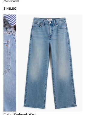 Madewell Wide-Leg Jeans in Light Blue Denim